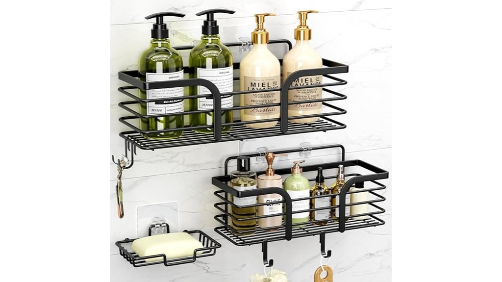 adhesive shower caddy set