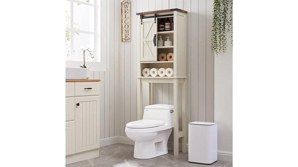 barn door bathroom storage